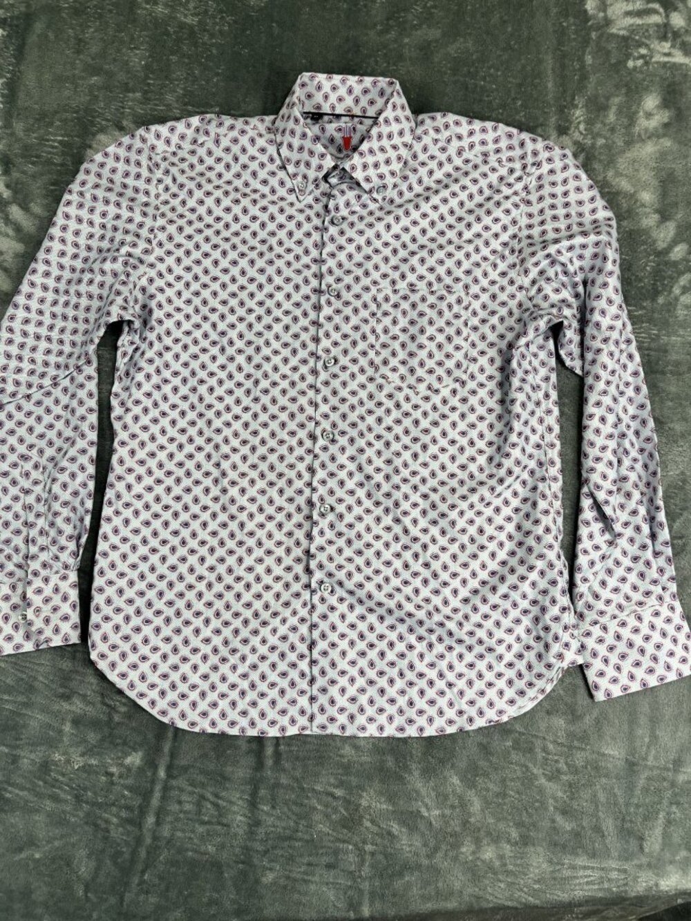 Visconti Mens Multicolor Paisley Long Sleeve Button-Up Shirt M
